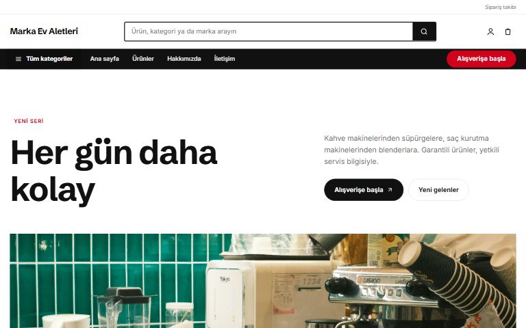 Elektrikli ev aletleri şablonu: Marka Ev Aletleri örnek sitesi