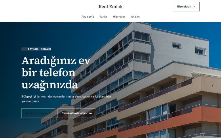 Emlak ofisi için hazır site şablonu