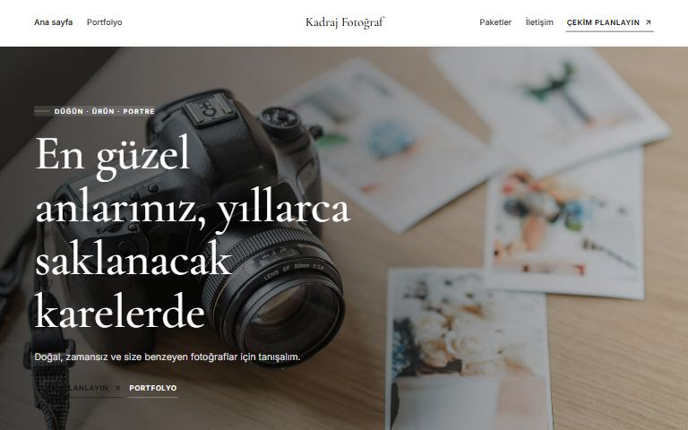 Fotoğrafçı için hazır site şablonu