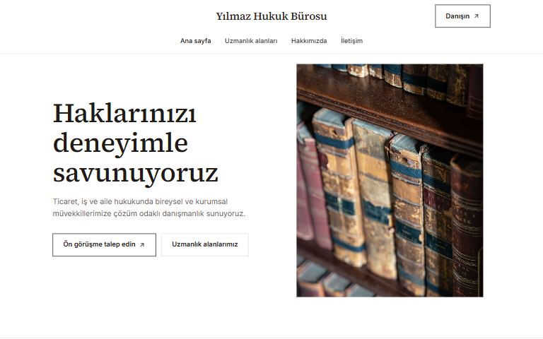 Hukuk bürosu için hazır site şablonu