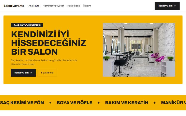 Atlas teması: örnek kuaför sitesi