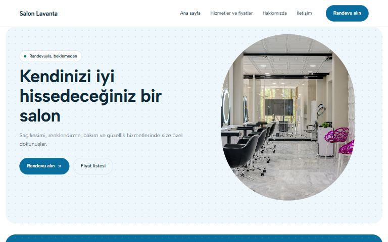 Berrak teması: örnek kuaför sitesi