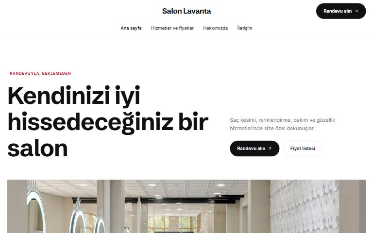 Marka teması: örnek kuaför sitesi