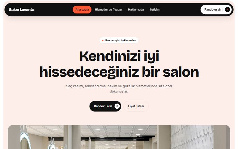 Nova teması: örnek kuaför sitesi