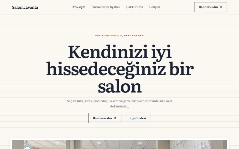 Sayfa teması: örnek kuaför sitesi