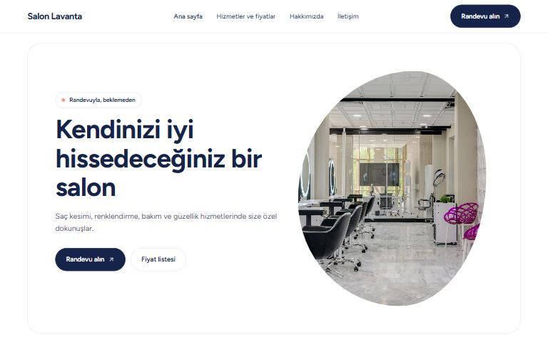Şifa teması: örnek kuaför sitesi