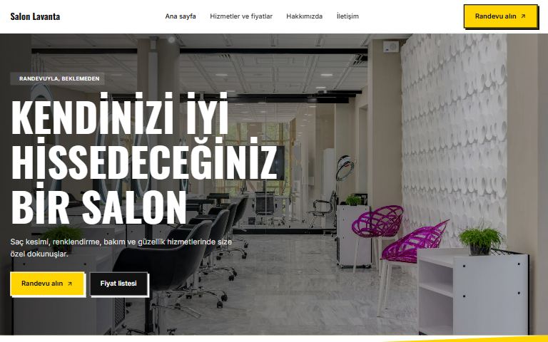 Vites teması: örnek kuaför sitesi